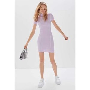 NWT Urban Outfitters Erin Contrast Stitch Mock-neck minidress